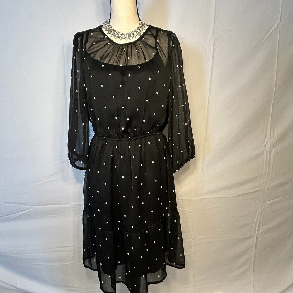 Old Navy Black Dress with Sheer Overlay Womens Size Medium